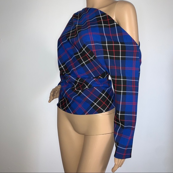ZARA asymmetric check print top - Picture 9 of 11